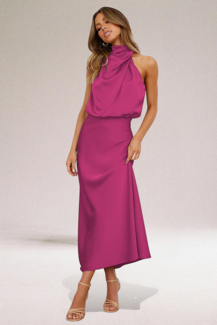 Women's Dress |  High Neckline Maxi Length