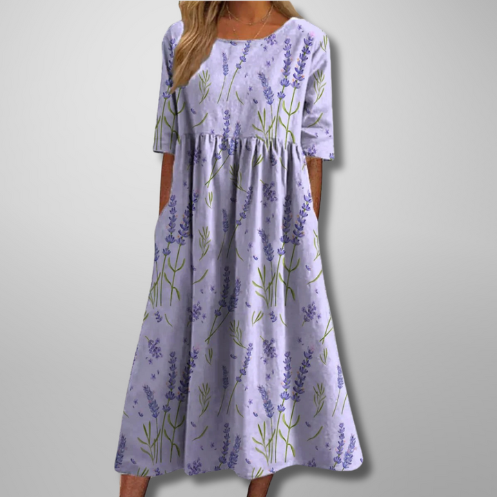 Women's Dress | Loose Fit Short Sleeve Midi