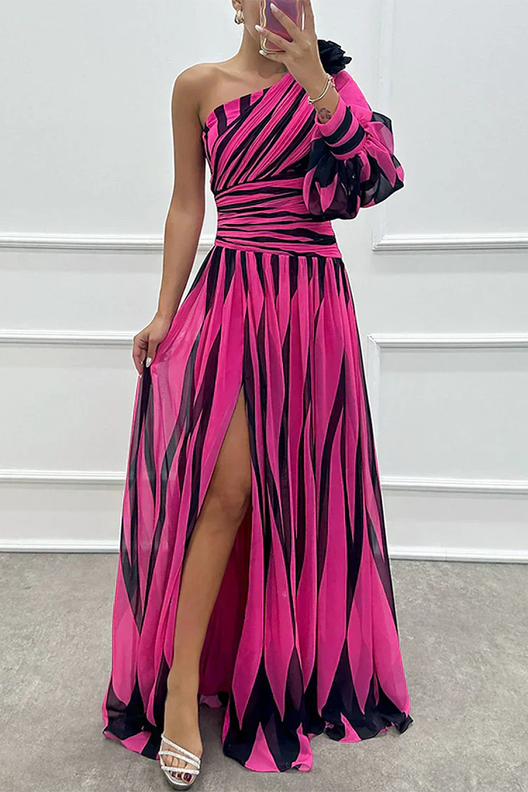 Women's Dress | Asymmetrical Single Sleeve Maxi
