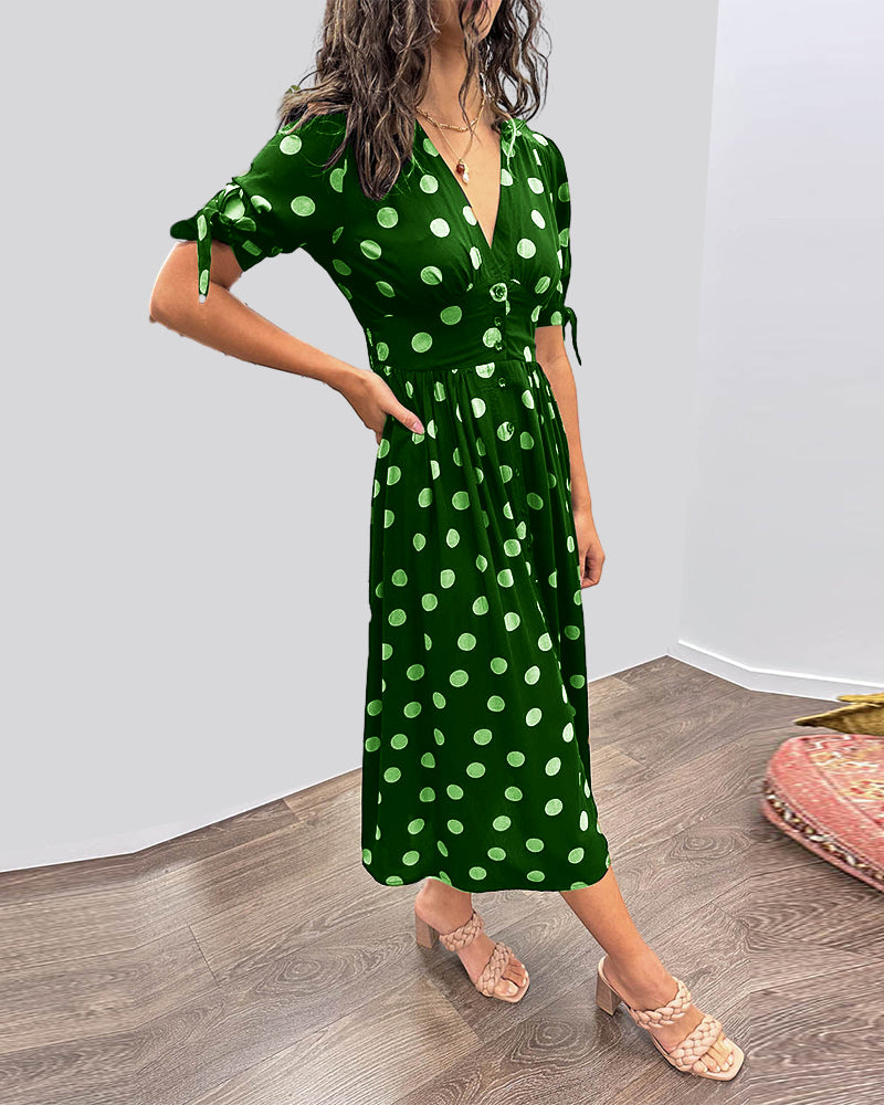 Women's Dress |  Polka Dot Print Midi