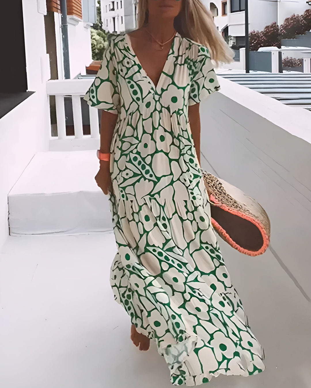 Women’s Summer Dress | Floral Maxi V Neck
