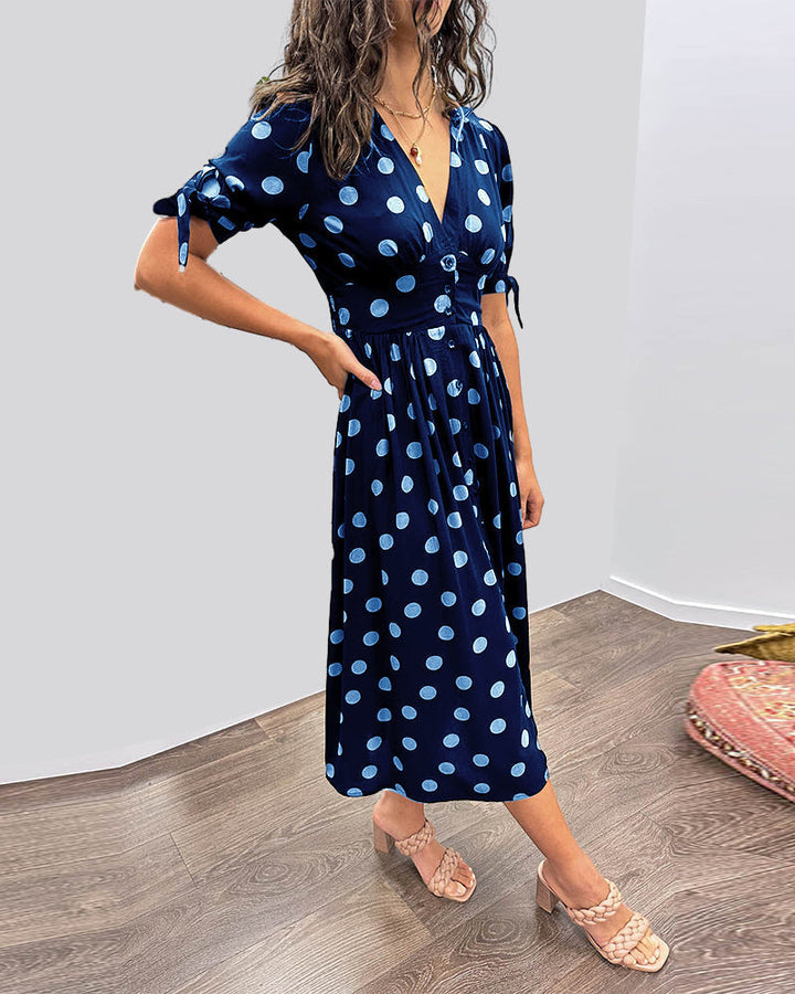 Women's Dress |  Polka Dot Print Midi