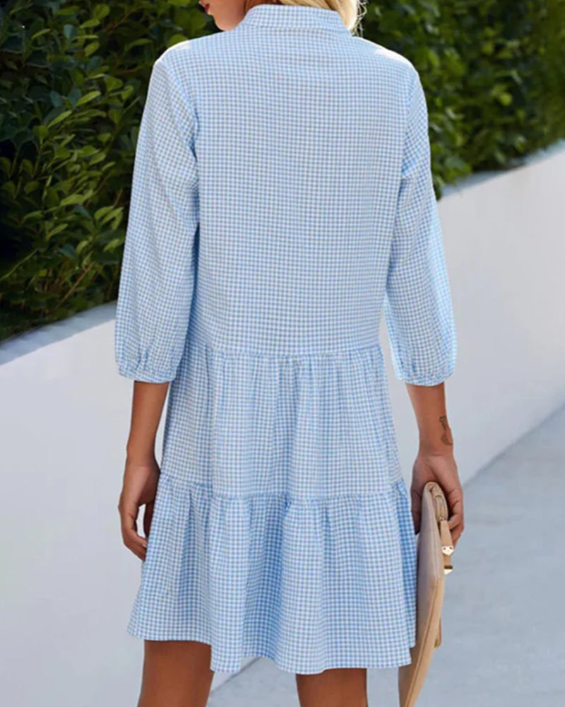 Women’s Summer Dress | Tiered Skirt 3/4 Sleeves