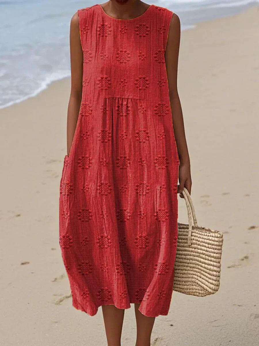 Women’s Dress | Textured Detail Round Neck