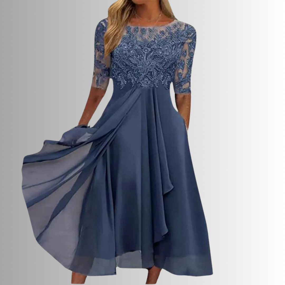 Women's Dress | Sheer Half Sleeve Midi