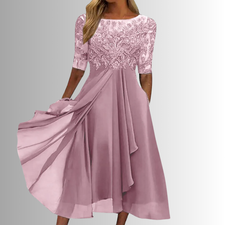Women's Dress | Sheer Half Sleeve Midi