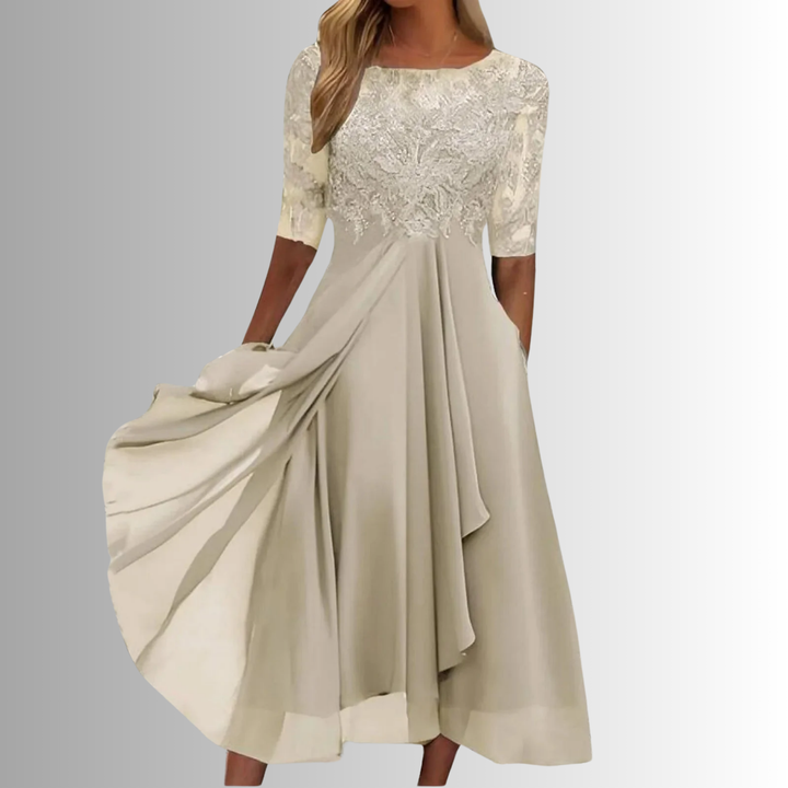 Women's Dress | Sheer Half Sleeve Midi