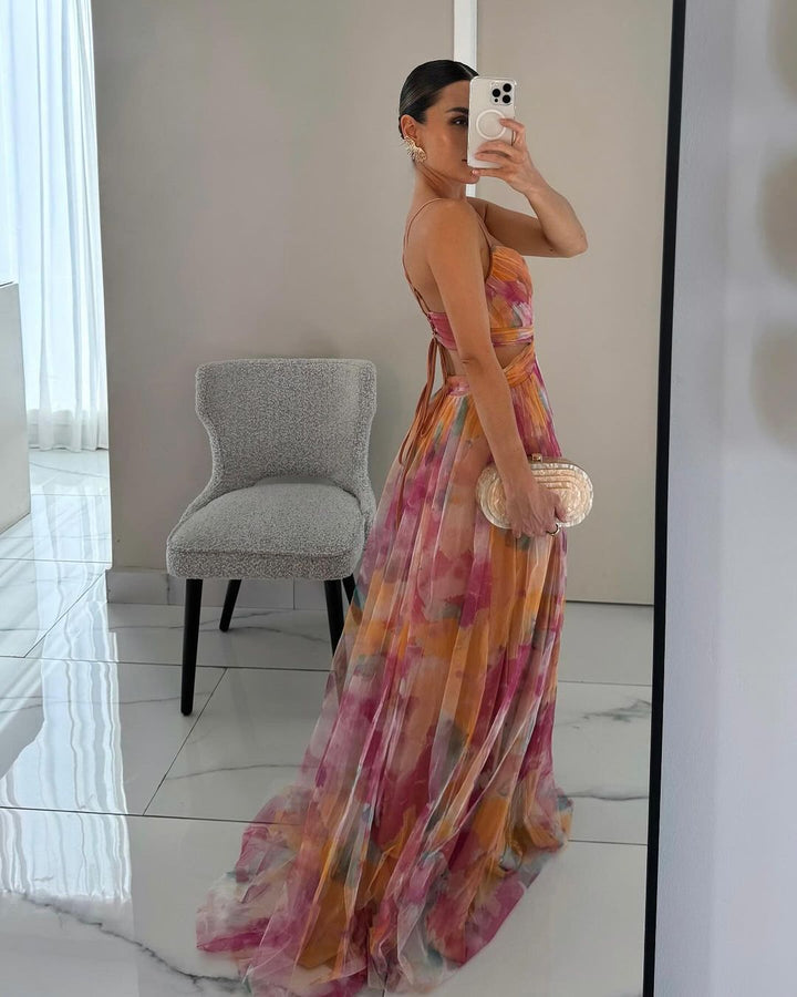 Women's Dress | Fitted Bodice V-neckline Maxi