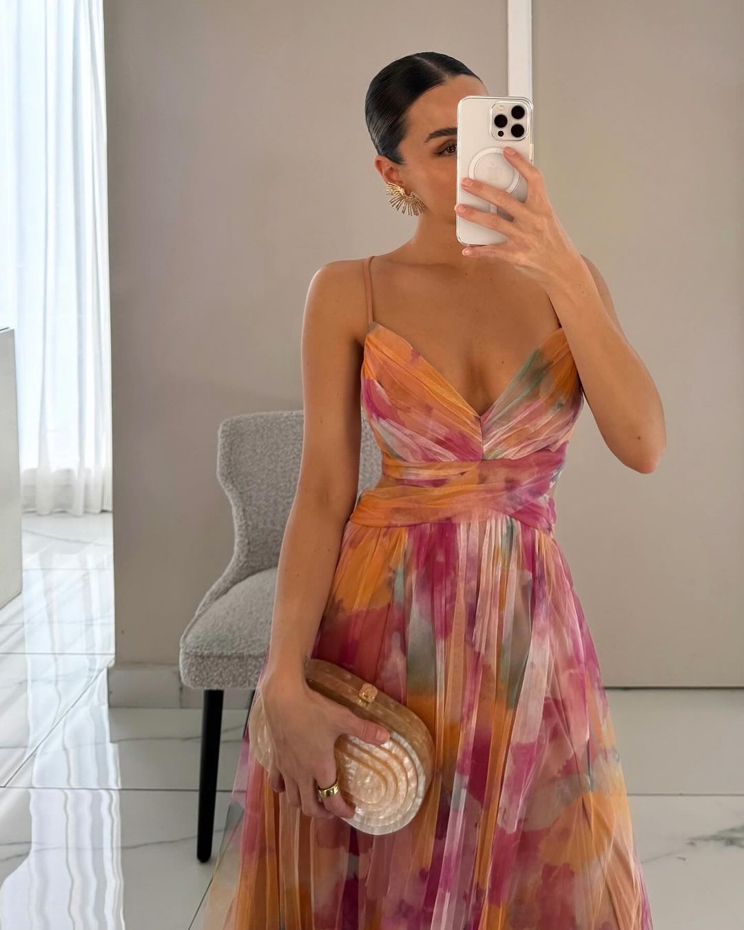 Women's Dress | Fitted Bodice V-neckline Maxi