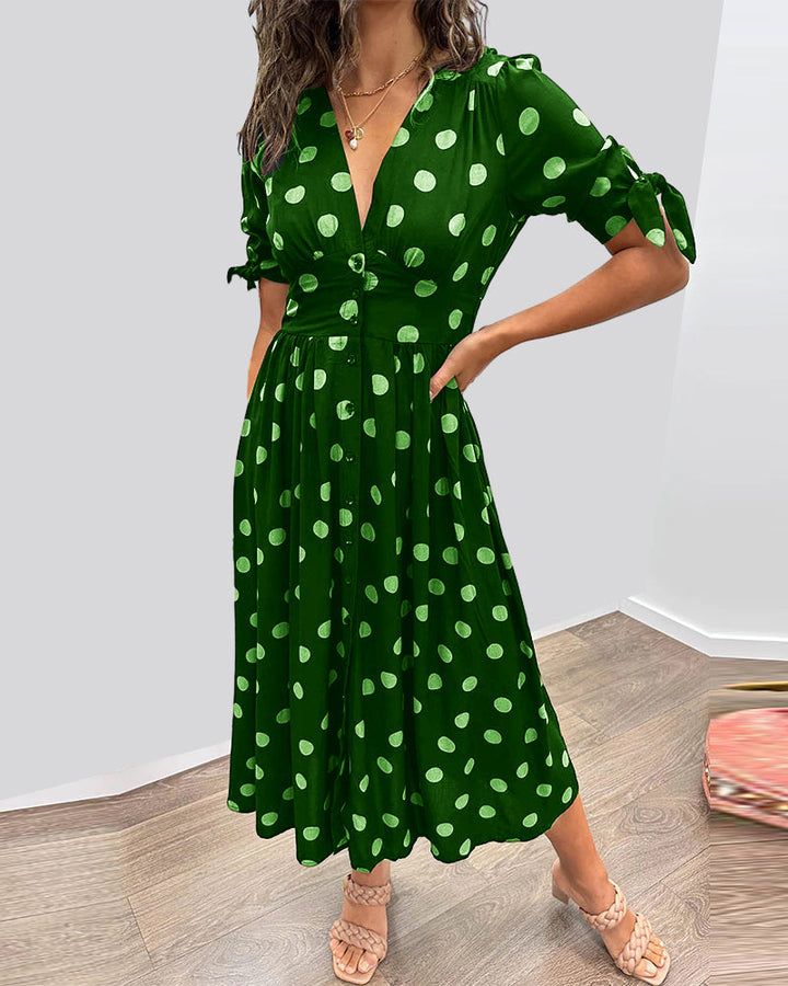 Women's Dress |  Polka Dot Print Midi