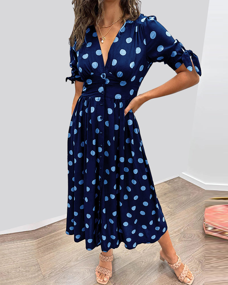 Women's Dress |  Polka Dot Print Midi