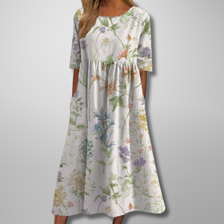 Women's Dress | Loose Fit Short Sleeve Midi