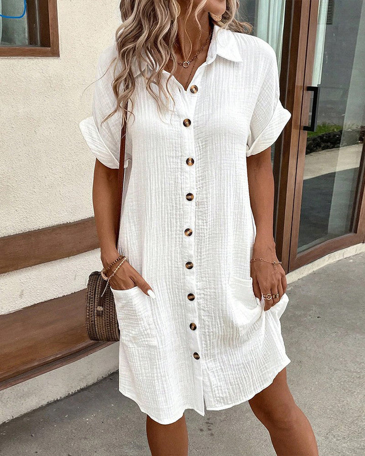 Women's Summer Dress | Collared Mini Silhouette