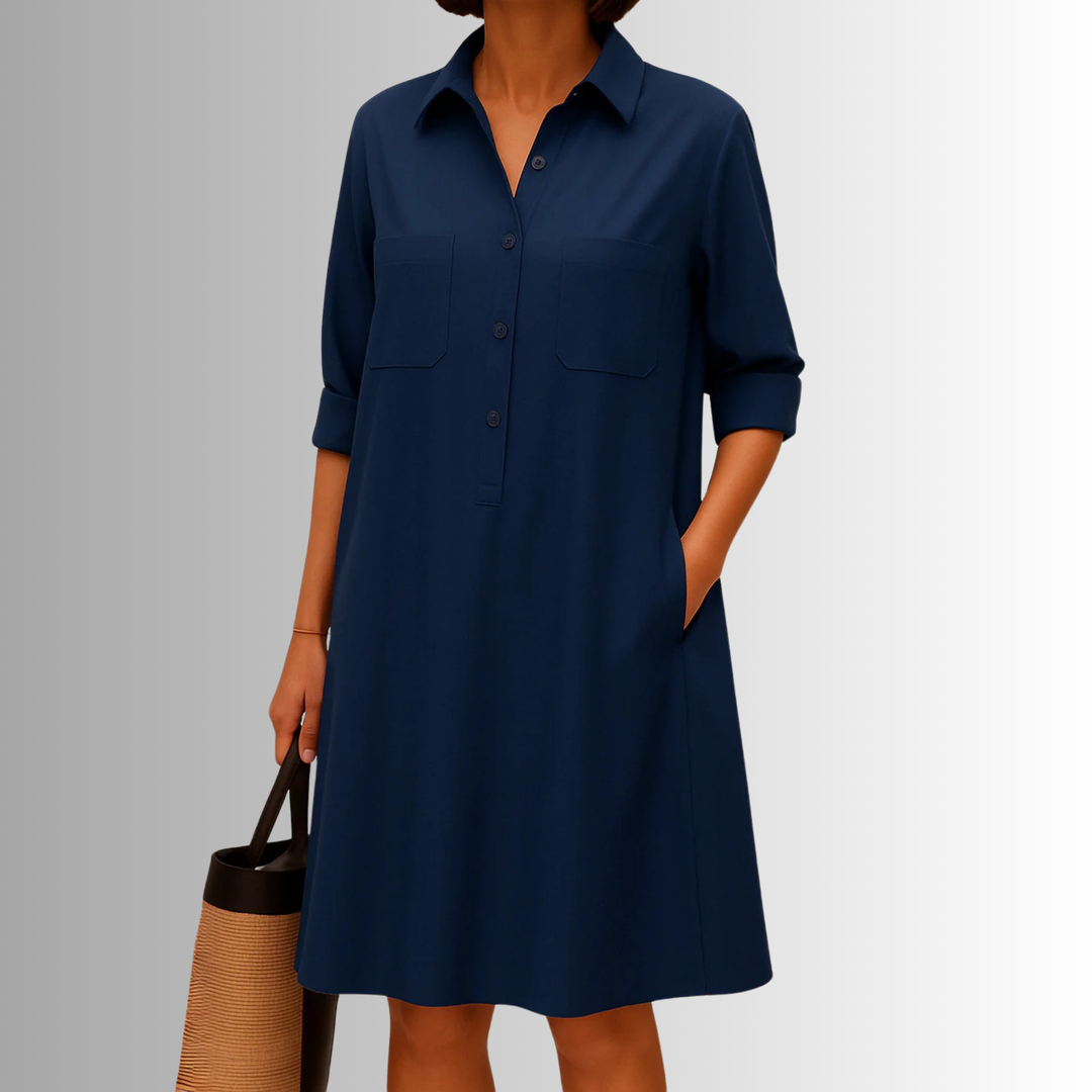 Women's Dress | Rolled Cuff Short Sleeves