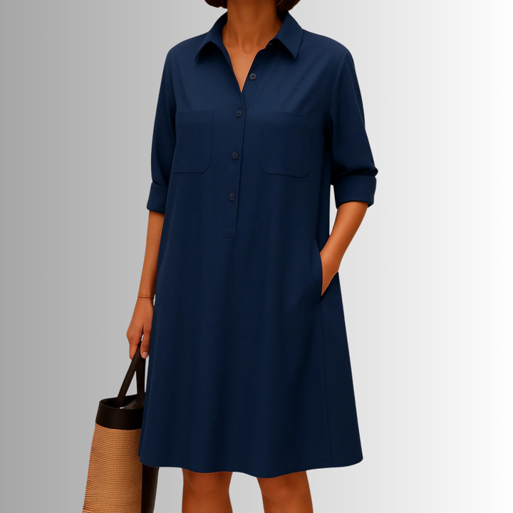 Women's Dress | Rolled Cuff Short Sleeves