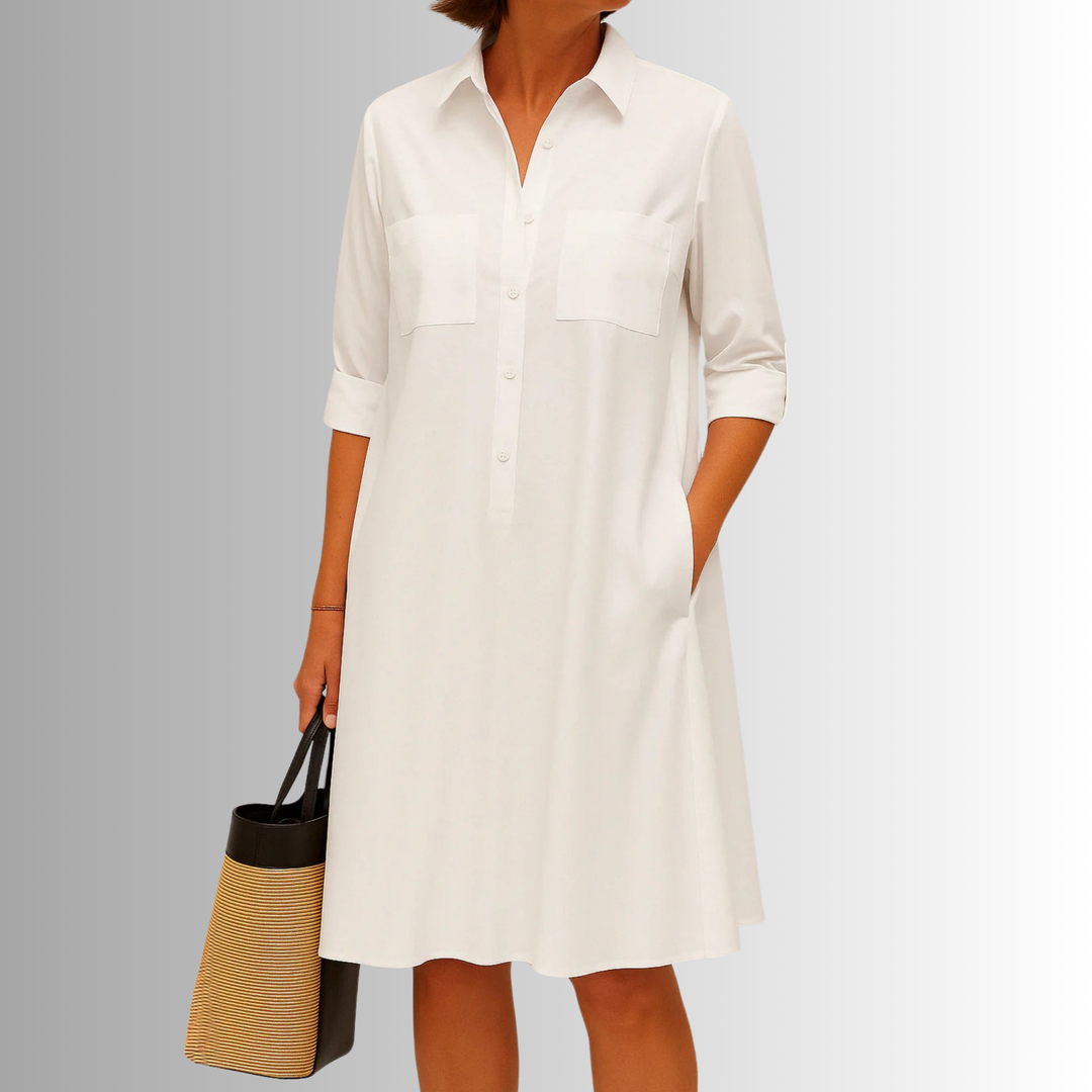 Women's Dress | Rolled Cuff Short Sleeves