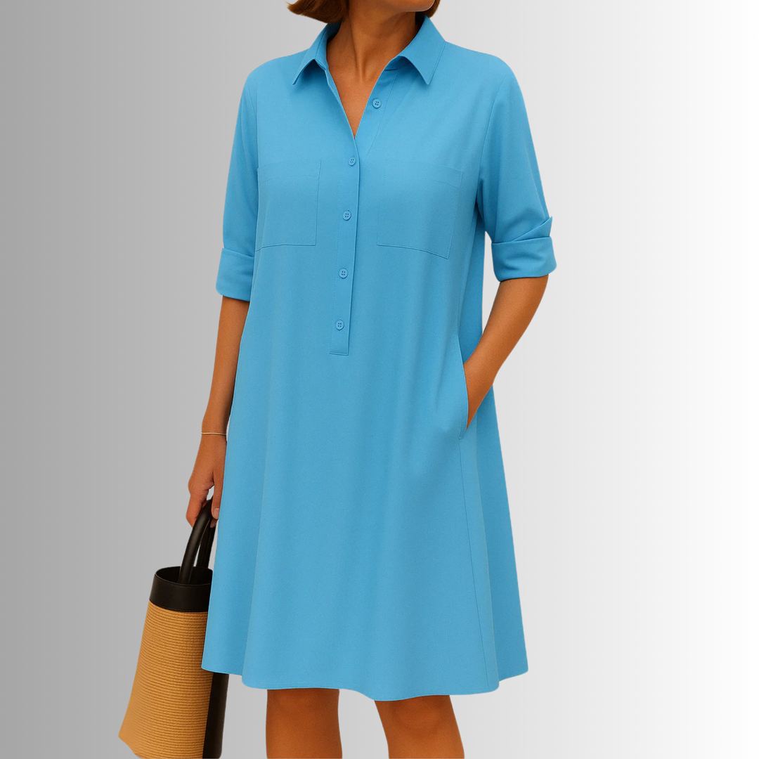 Women's Dress | Rolled Cuff Short Sleeves
