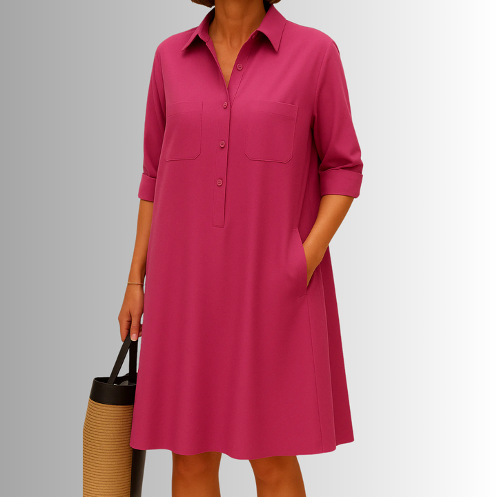 Women's Dress | Rolled Cuff Short Sleeves
