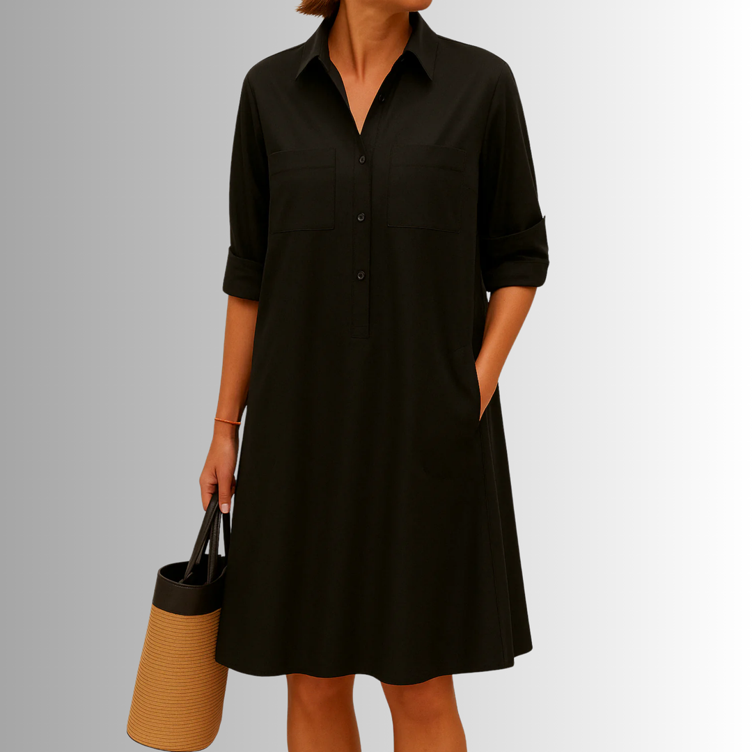 Women's Dress | Rolled Cuff Short Sleeves