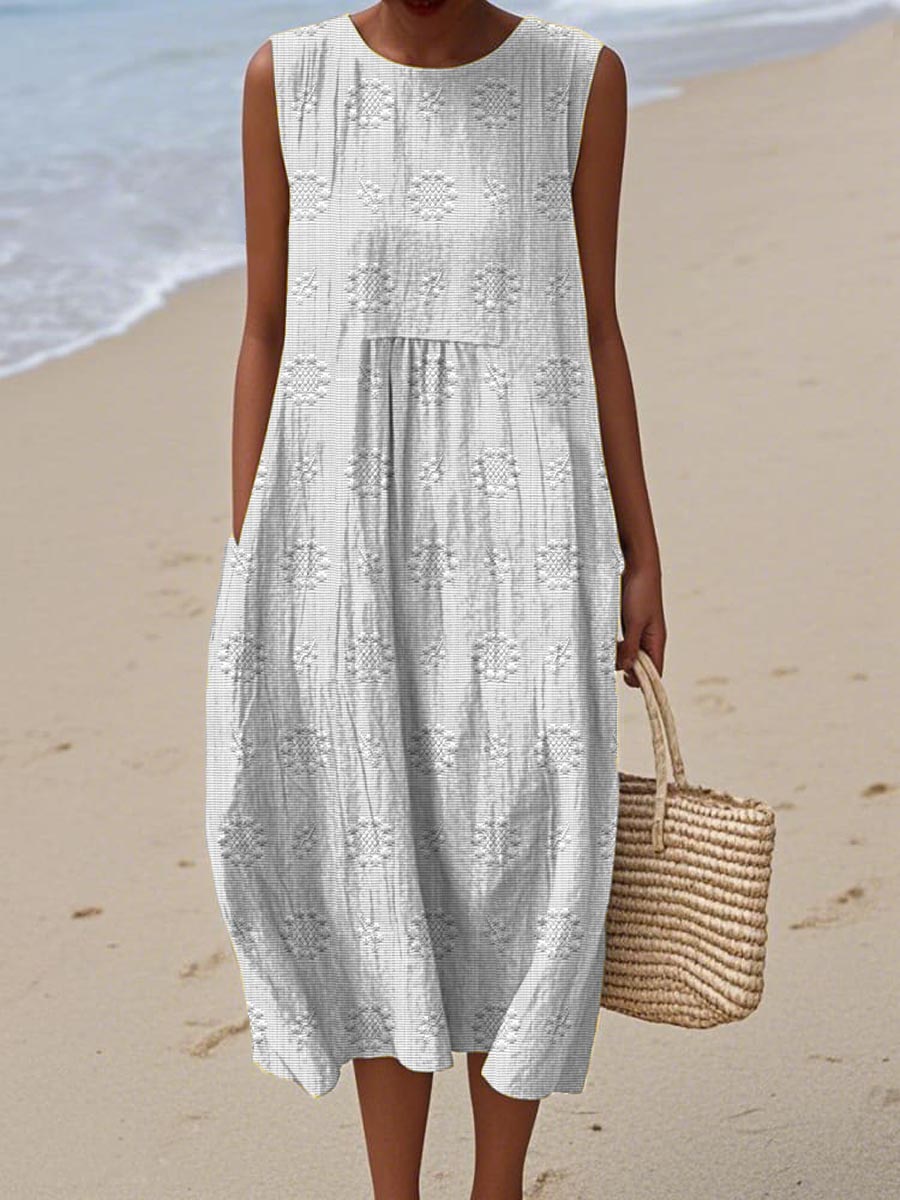 Women’s Dress | Textured Detail Round Neck