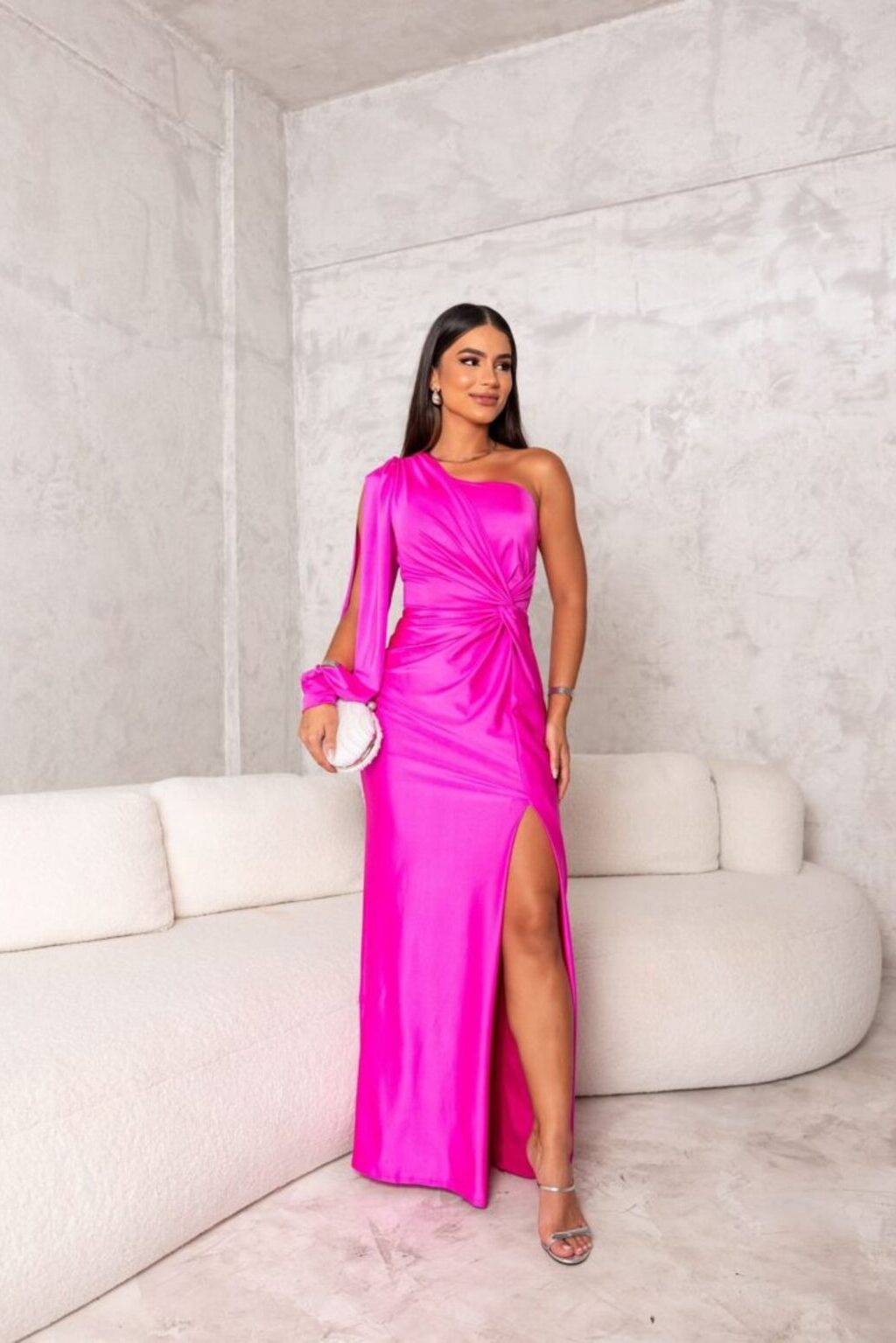 Women's Evening Dress | One-shoulder Asymmetrical Maxi