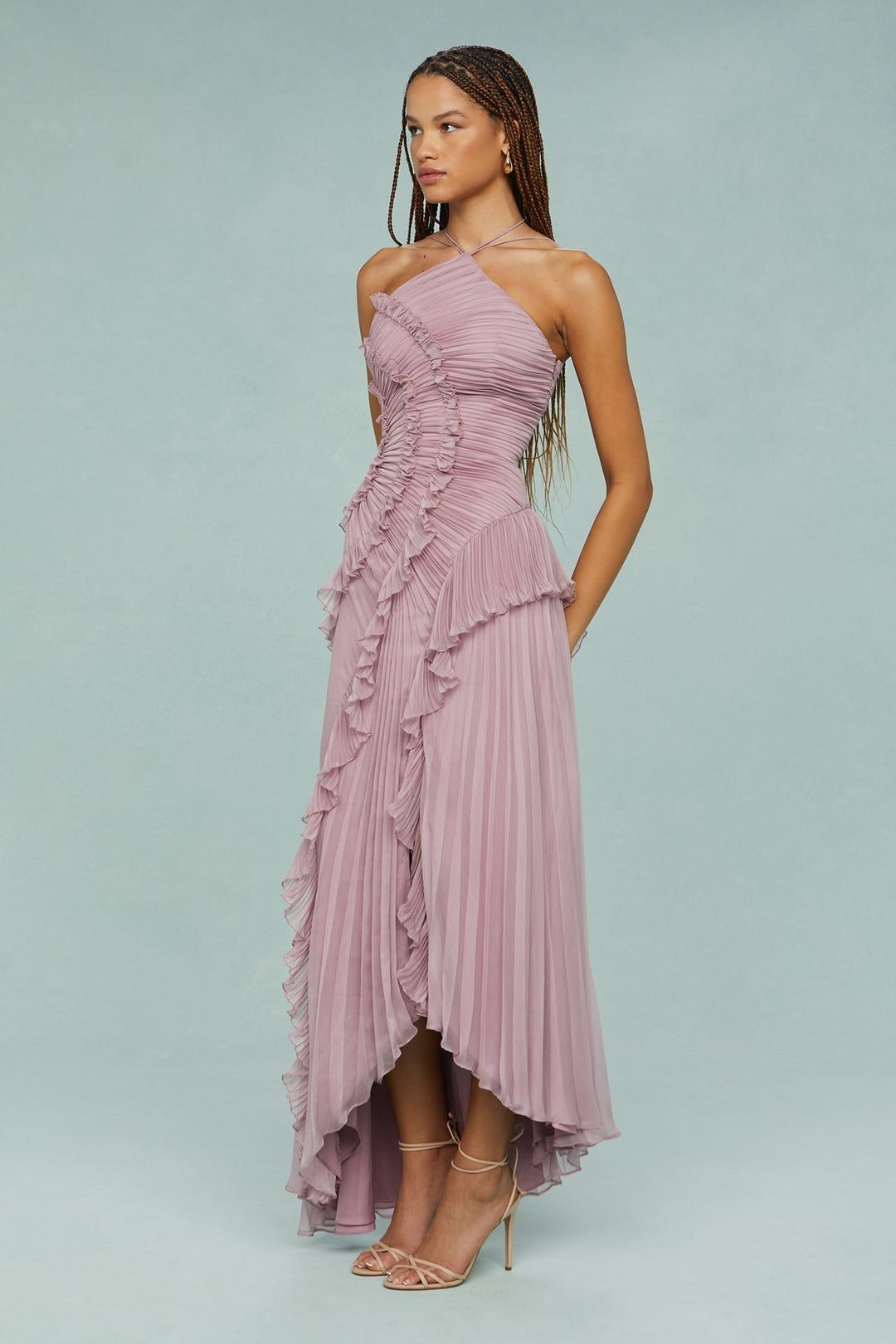 Women’s Dress | Diagonal Ruffle Trim