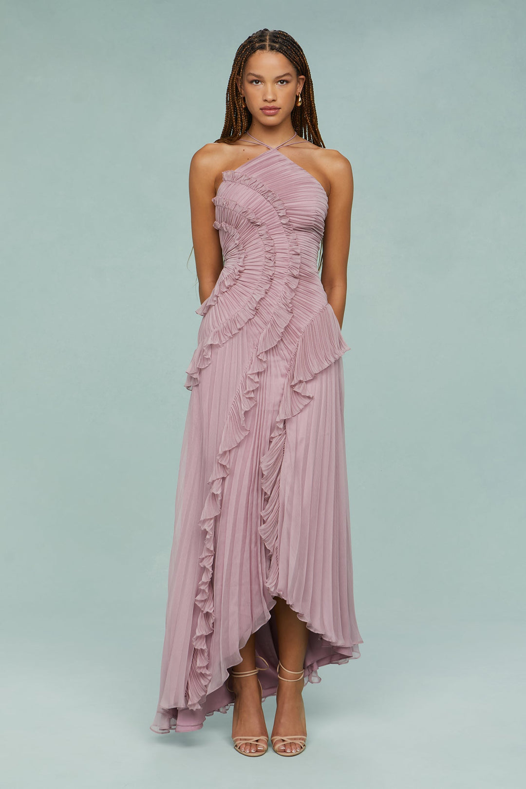 Women’s Dress | Diagonal Ruffle Trim