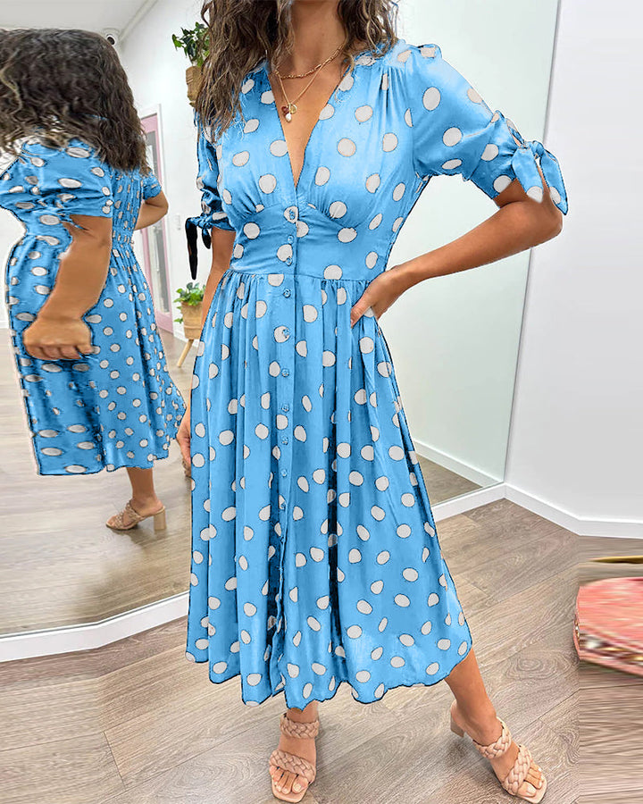 Women's Dress |  Polka Dot Print Midi
