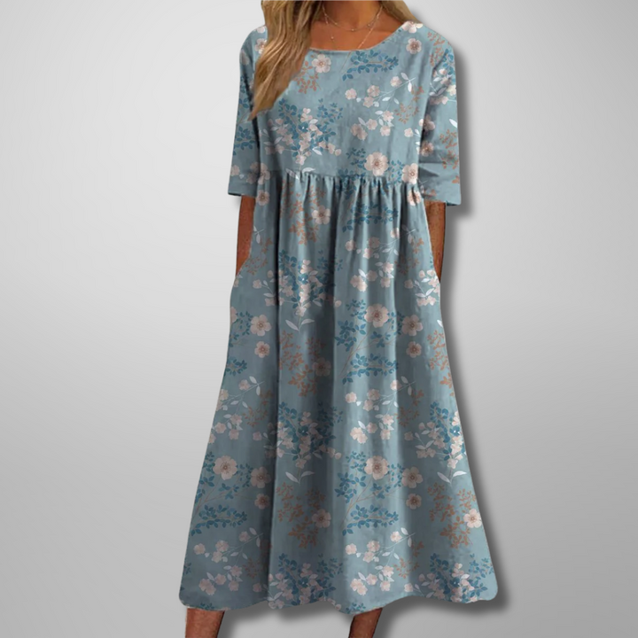 Women's Dress | Loose Fit Short Sleeve Midi
