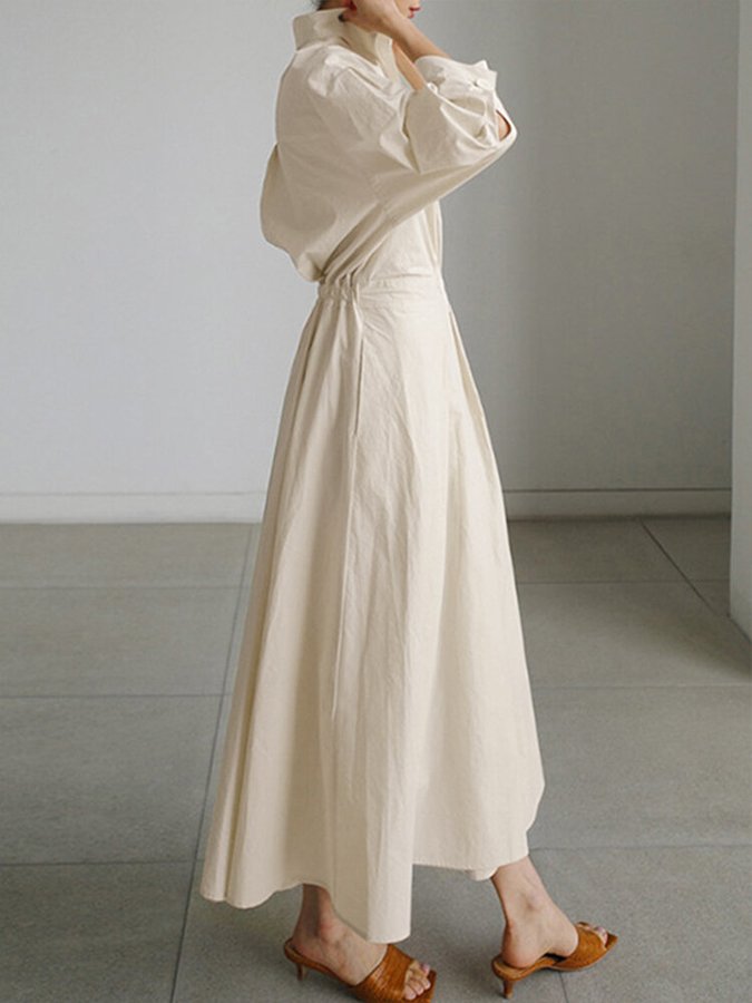 Zoey | Women’s Elegant Belted Shirt Maxi Dress