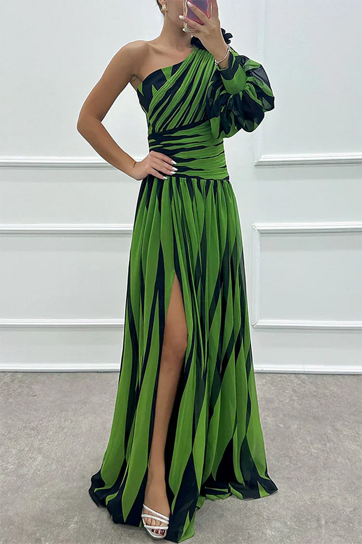 Women's Dress | Asymmetrical Single Sleeve Maxi