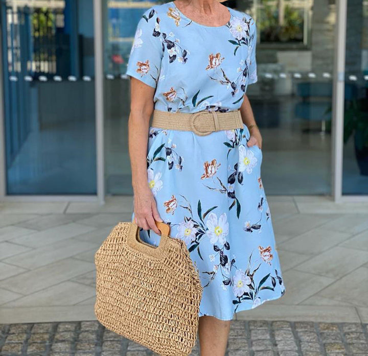 Summer Flower Printed Tunic Dress
