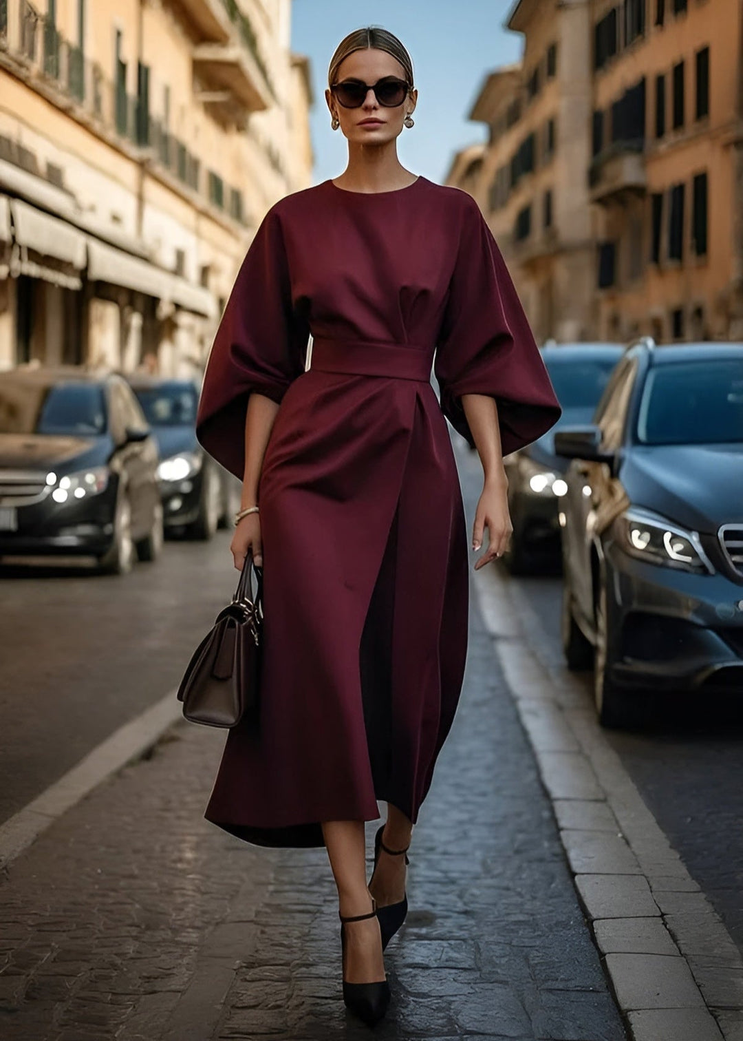 Aurora - Flowy Belted Maxi Dress