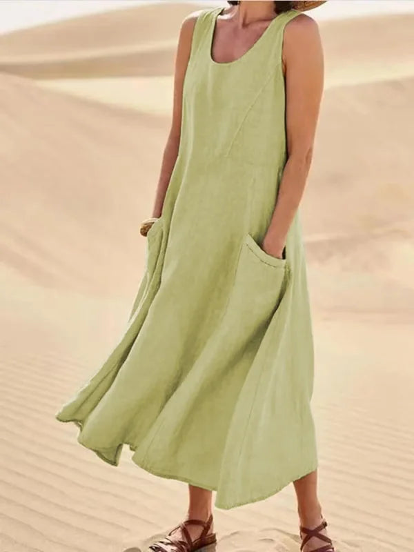 Women’s Dress | Pocket-Detail Sleeveless Midi