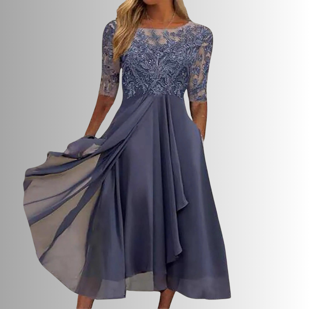 Women's Dress | Sheer Half Sleeve Midi