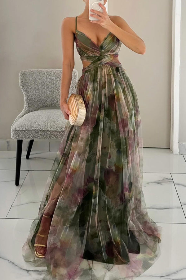 Women's Dress | Fitted Bodice V-neckline Maxi