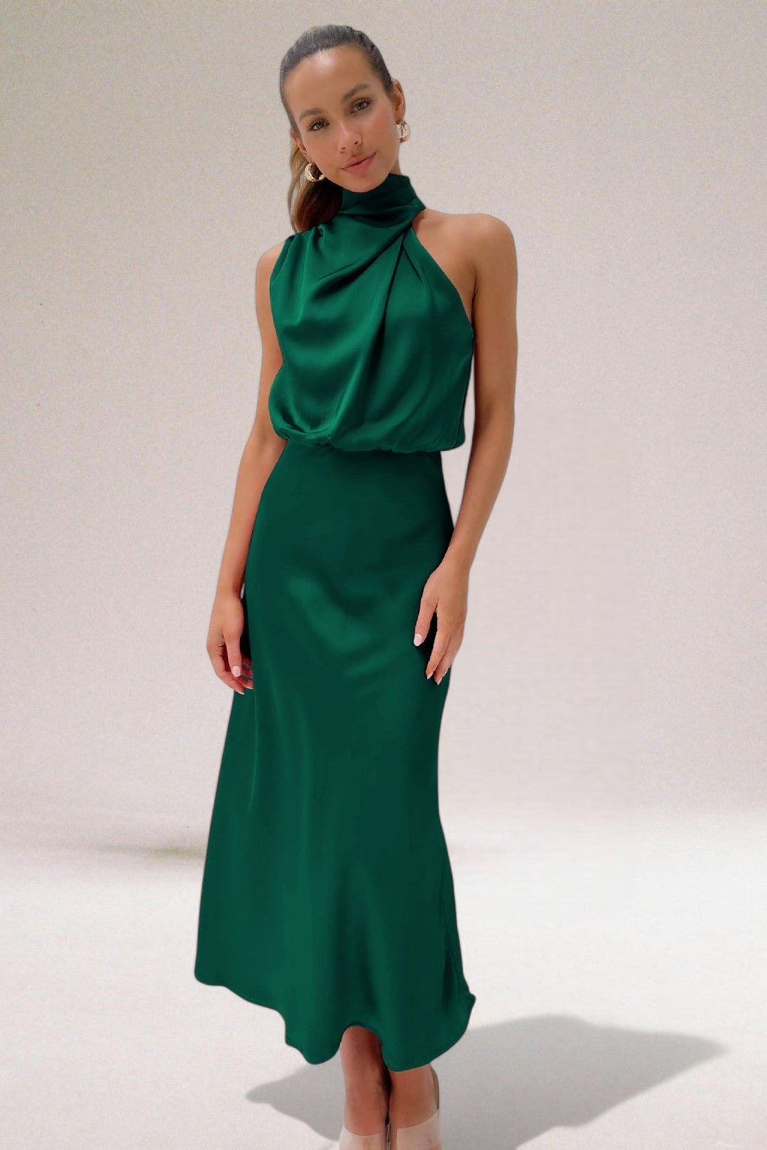Women's Dress |  High Neckline Maxi Length