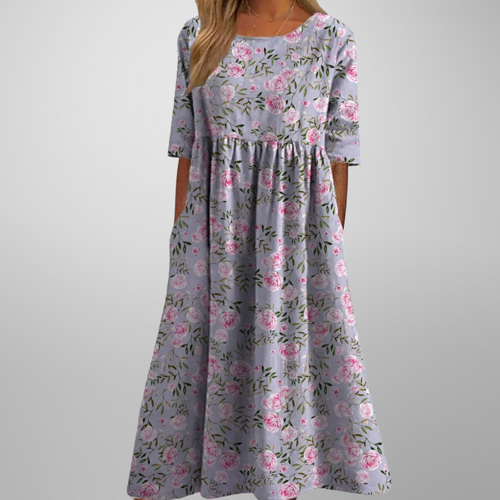 Women's Dress | Loose Fit Short Sleeve Midi
