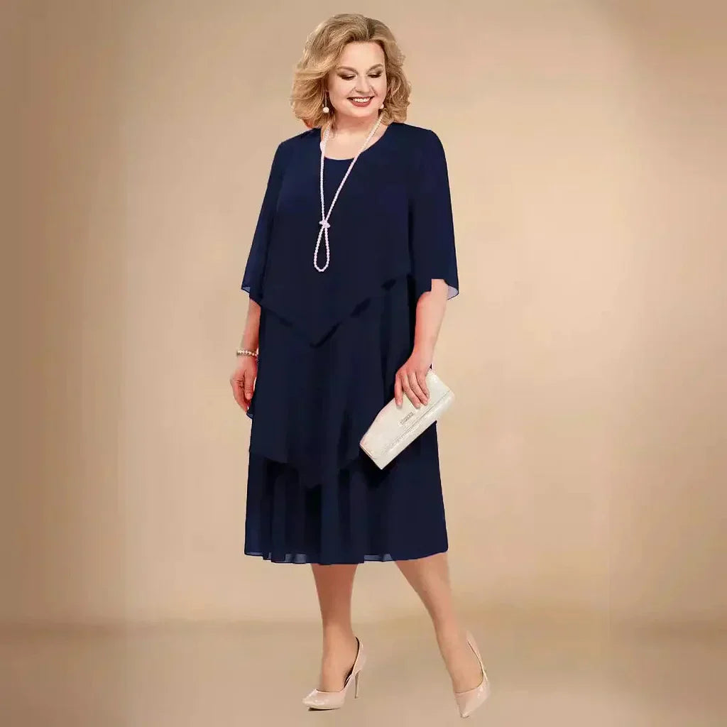 Women's Dress | Layered Overlay Panel
