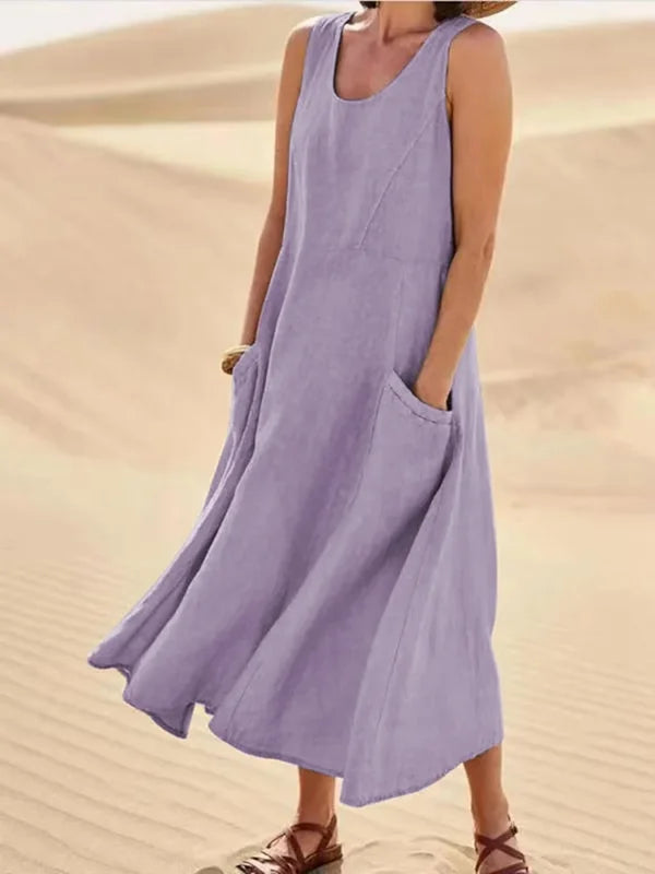 Women’s Dress | Pocket-Detail Sleeveless Midi