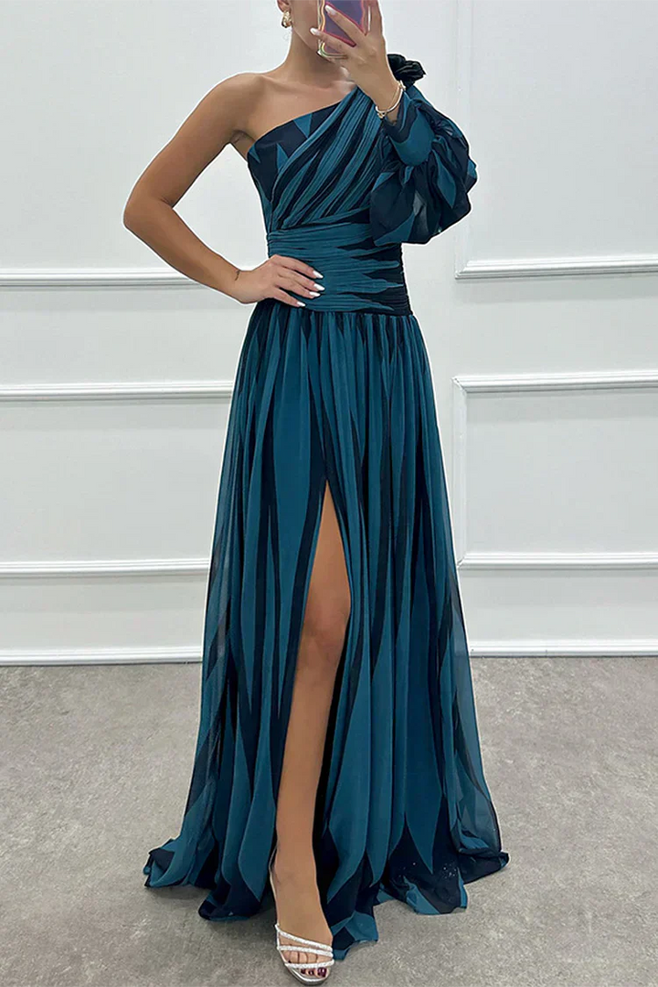 Women's Dress | Asymmetrical Single Sleeve Maxi
