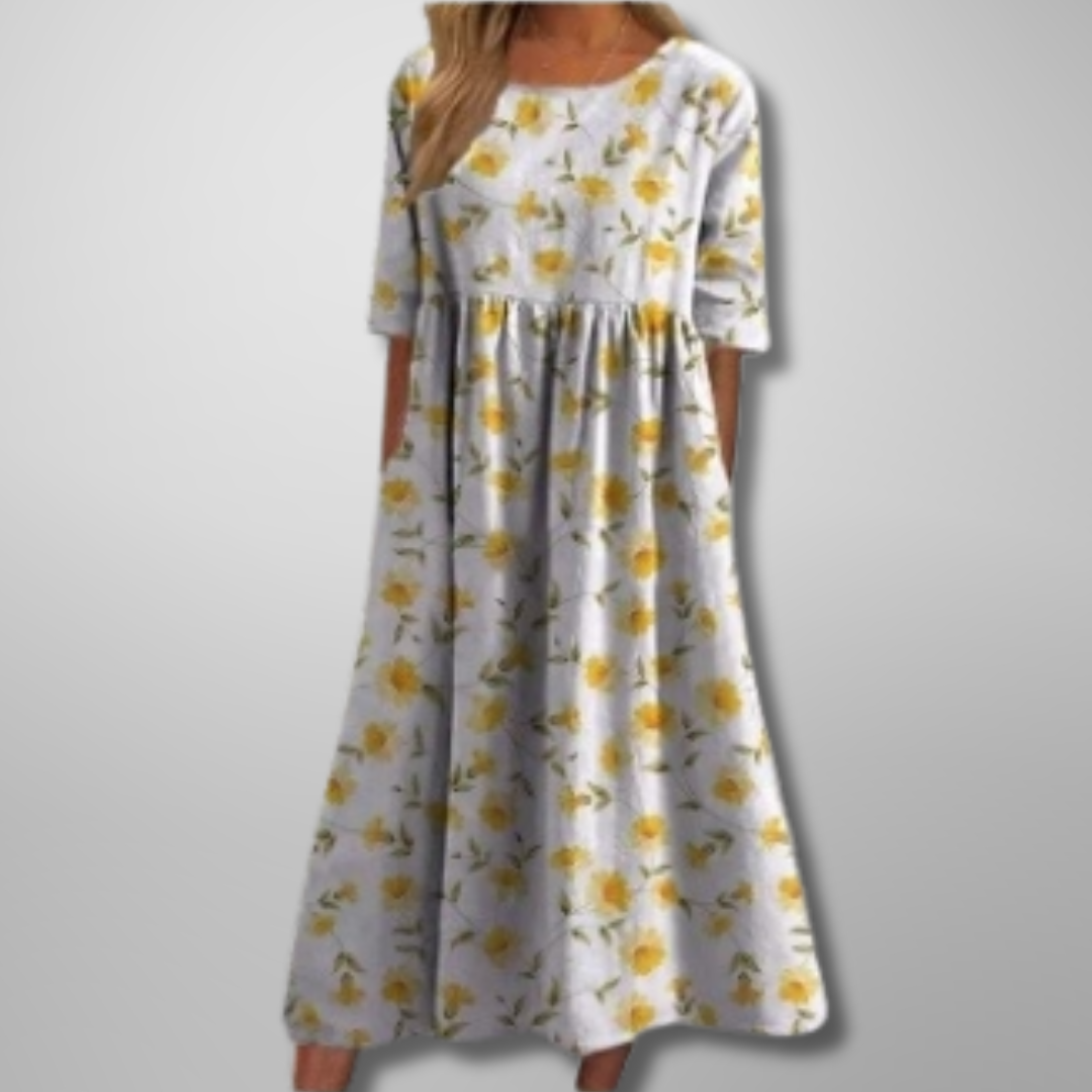 Women's Dress | Loose Fit Short Sleeve Midi