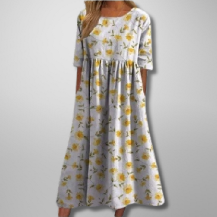 Women's Dress | Loose Fit Short Sleeve Midi