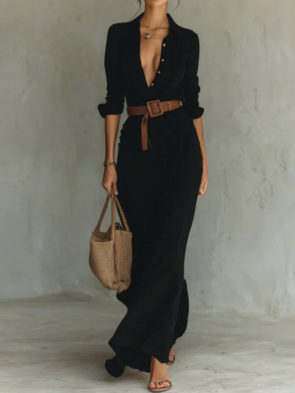 Women’s Dress | Structured V-shape Neck