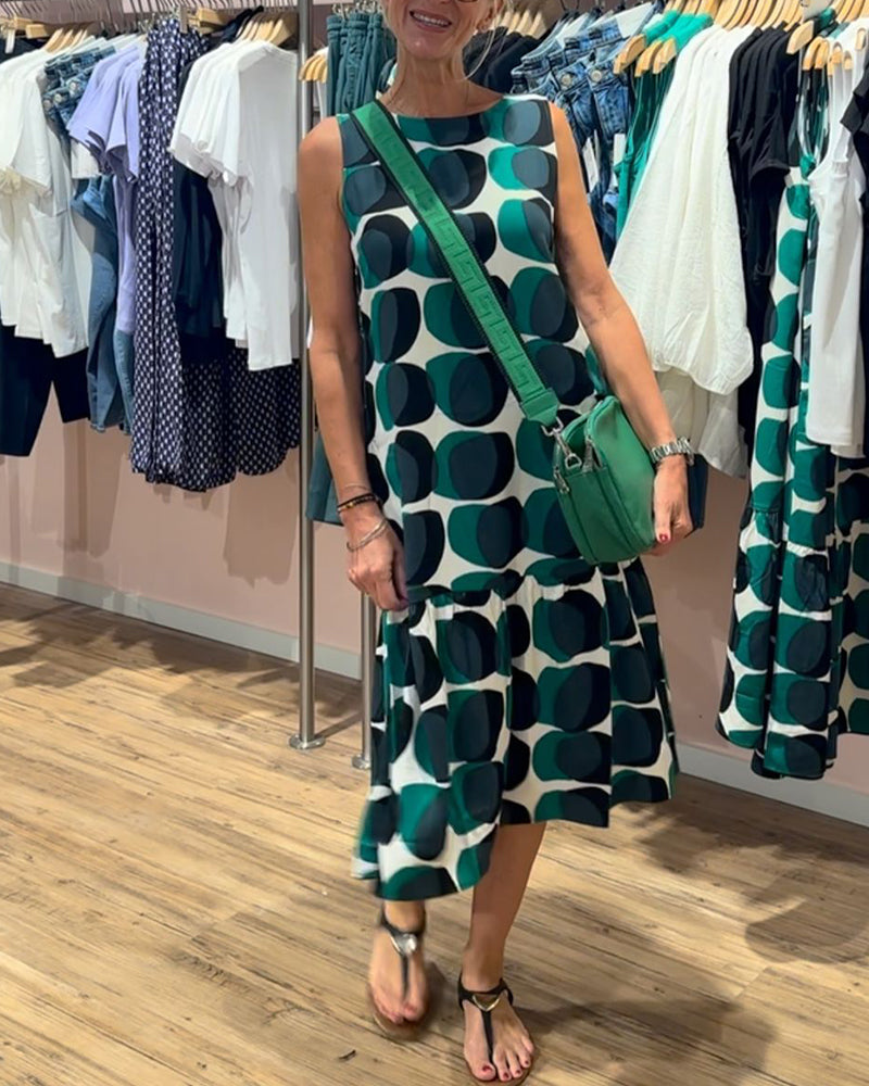 Sue Sleeveless Printed Dress