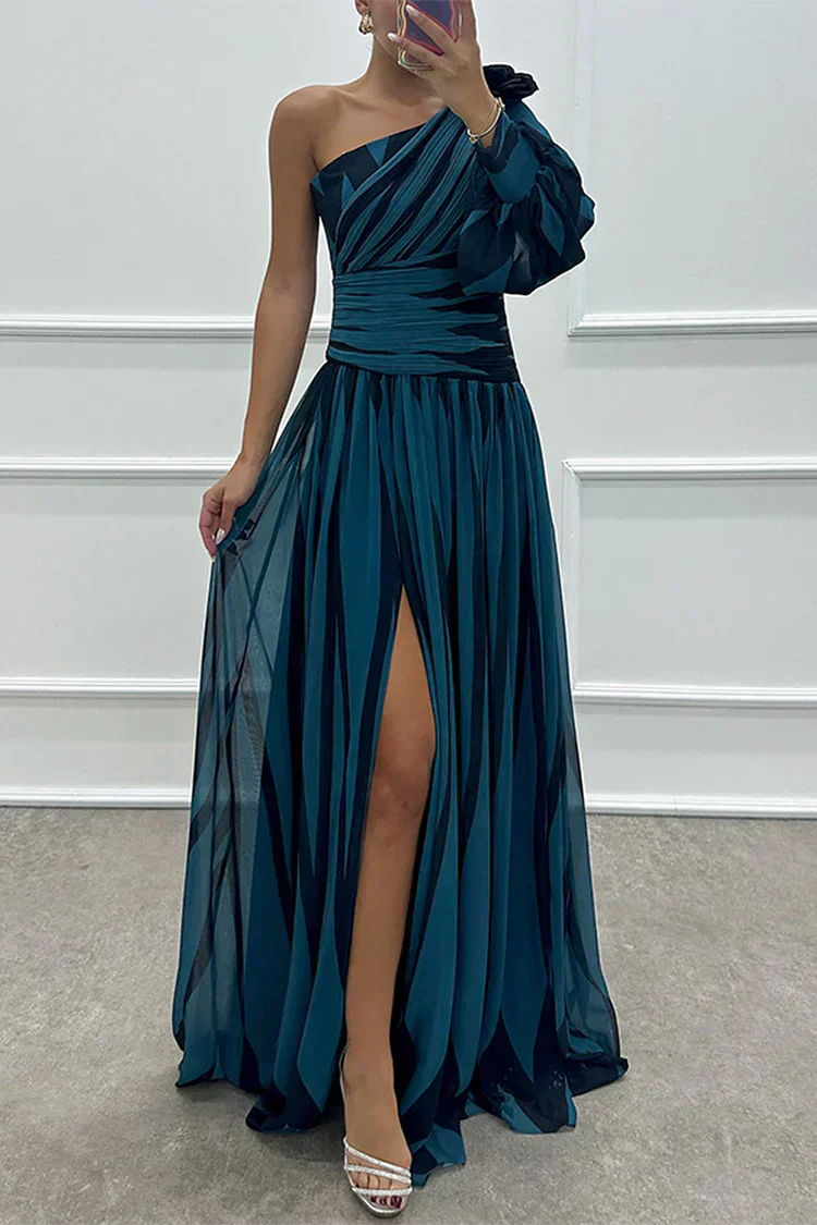 Women's Dress | Asymmetrical Single Sleeve Maxi