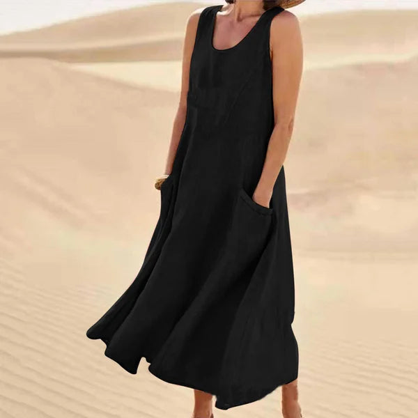 Women’s Dress | Pocket-Detail Sleeveless Midi