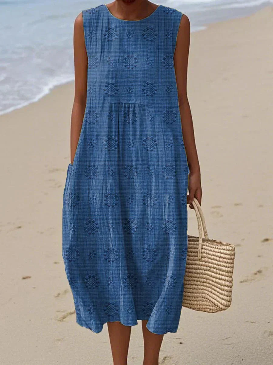 Women’s Dress | Textured Detail Round Neck