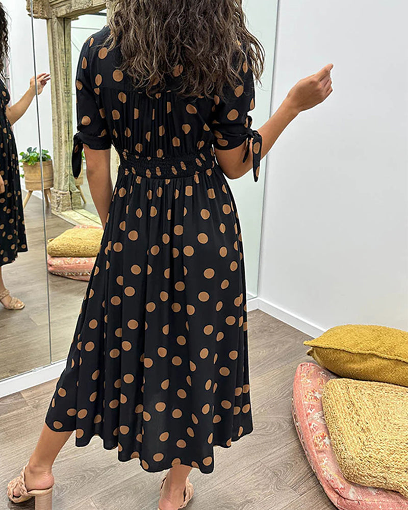 Women's Dress |  Polka Dot Print Midi
