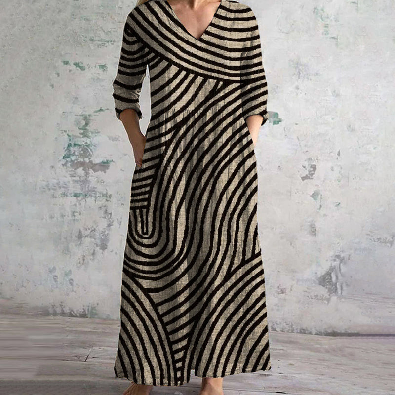 Women's Dress | Stripe Curved Design